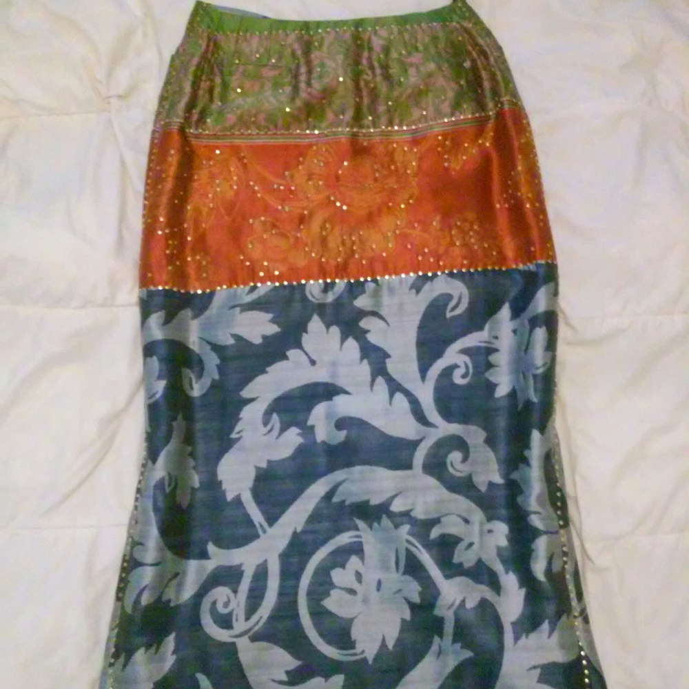 Oscar de la Renta Full Length Silk Skirt Size 6